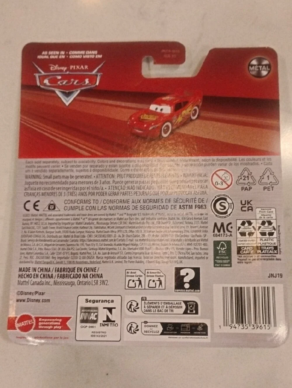Disney Pixar Cars Lightning McQueen White Walls Tires